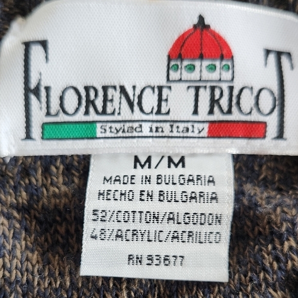 Vintage Florence Tricot 3D Coogi‑Style Sweater – Size M Cotton‑Blend - Picture 11 of 11